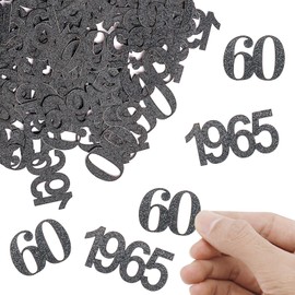 ALEGRE Glitter Confetti 60th Birthday Decoration Large 3.4-5 cm, Pack of 100 Decoration 60th Birthday Man, Table Decoration 60th Birthday Woman, 1965 Confetti 60s Birthday, 60th Birthday Decoration,