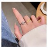 Stainless Steel Open Adjustable Monstera Leaf Finger Ring for Women