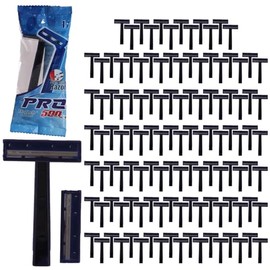 PRO 500 (120 Pack) Individually Hygenic Wrapped Twin Blades Disposable Razors with Clear Safety Cap,unisex