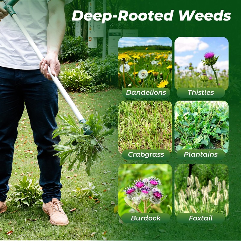 Walensee Weed Puller, Stand Up Weeder Hand Tool, Long Handle