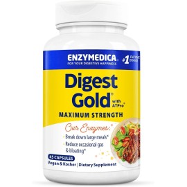Enzymedica Digest Gold with ATPro 45 Count Vegan Digestive Enzymes for Bloating Relief