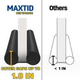 MAXTID Twin Door Draft Blocker Seal Large Door Gap Noise Under Door Draft Stopper for Bottom Door Sweep Sounfproofing Adjustable 38" Black