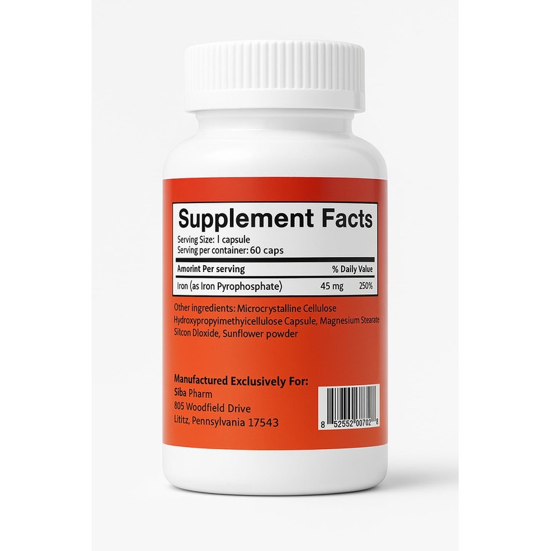 Ferrosom Max Liposomal Iron Supplement 60 Capsules (45mg Pure Elemental