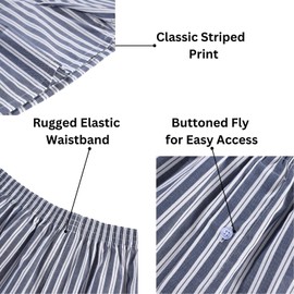 CINVIK Men's Boxer Shorts Loose Fit Breathable Funny Navy Boxers for Men Underwear 3 Pack L