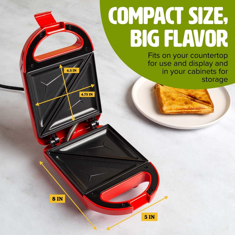 Tasty Mini Sandwich Maker, Makes Sandwiches, Paninis, Grilled Cheese, Desserts,