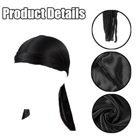 1 Pcs Silky Durag Cap, Velvet Durag for Men and Women - Perfect for 360 Waves, Dreadlocks and, Premium Velvet Durags for Headwrap, Ultra-Soft, Comfortable and Fashionable Everyday Accessory(Black)
