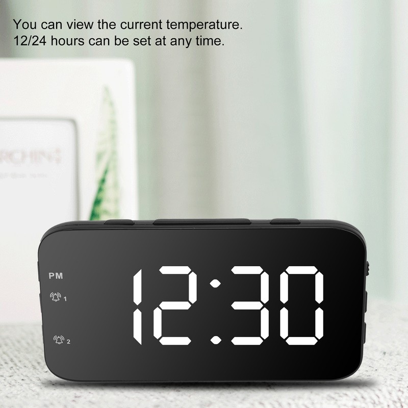 LED Digital Alarm Clock Portable Desk Clock with Snooze for