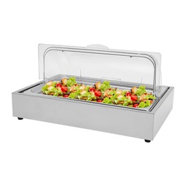 mignonnememe Ice Chilled Party Platter Stainless Steel Cold Food Buffet Server Condiment Tray with Lid for Parties Buffets