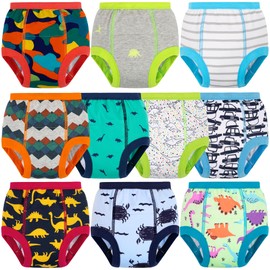 BIG ELEPHANT 10-Packs Training Underwear Absorbent Toddler Potty Trained Pants for Boys and Girls, 9-10Y