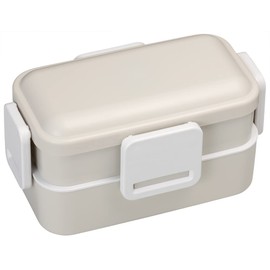 Skater Bento Box 2-Tier 20.3 fl oz (600 ml) Women's Made in Japan Fluffy Dome Lid Lunch Box Dishwasher-Safe Microwave-Safe Matte Gray PFLW4AG-A