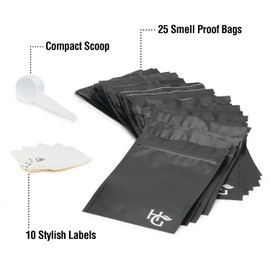 Herb Guard Smell Proof Bags by (3 x 4 inches) Airtight Seal Keeps Goods Fresh for Months (Pack of 25)