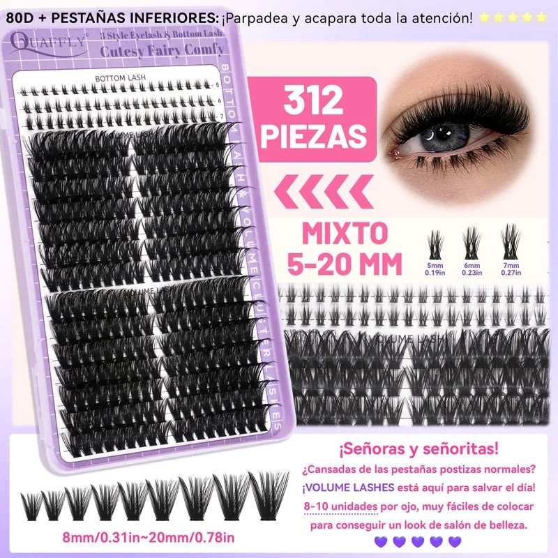 Kit De Extensiones De Pestañas De Alta Capacidad,1274 Pcs