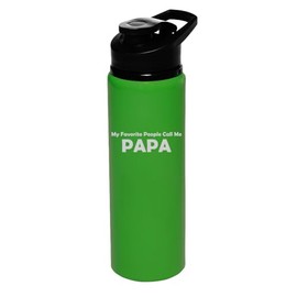 25 oz Water Bottle Sports Travel Mug Gift My Favorite People Call Me Papa (Forest Green)