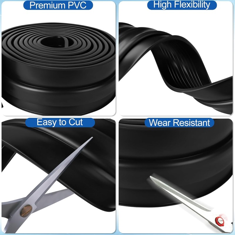 MYFAMIREA Garage Door Bottom Seals Rubber 10FT Weather Stripping Weatherproof