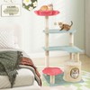 PETSITE 49 Inch Flower Cat Tree, Modern Multi-Level Cute Cat