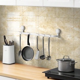 Chejiaye 10pcs Marble Peel and Stick Backsplash Waterproof Washroom Wall Panels,Peel and Stick Tile,PVC Foam Wall Panels for Kitchen,Bathroom-11.8"x11.8" Kitchen Tile,Yellow(Not Real Tiles,9.7 Sq.Ft.)