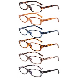NORPERWIS 6 Pack Ladies Reading Glasses for Women Blue Light Blocking Spring Hinge Fashion Eyeglasses Readers for Women (Mix Color -4, 1.25, multiplier_x)