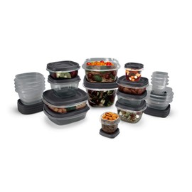 Rubbermaid EasyFindLids Food Storage Containers with SilverShield Antimicrobial Protection, 42-Piece Set, BPA-Free, Grey