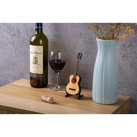 ALANO 17cm wood guitar ornament guitar decorations dollhouse guitar decoration bass guitar ornament decorative guitar