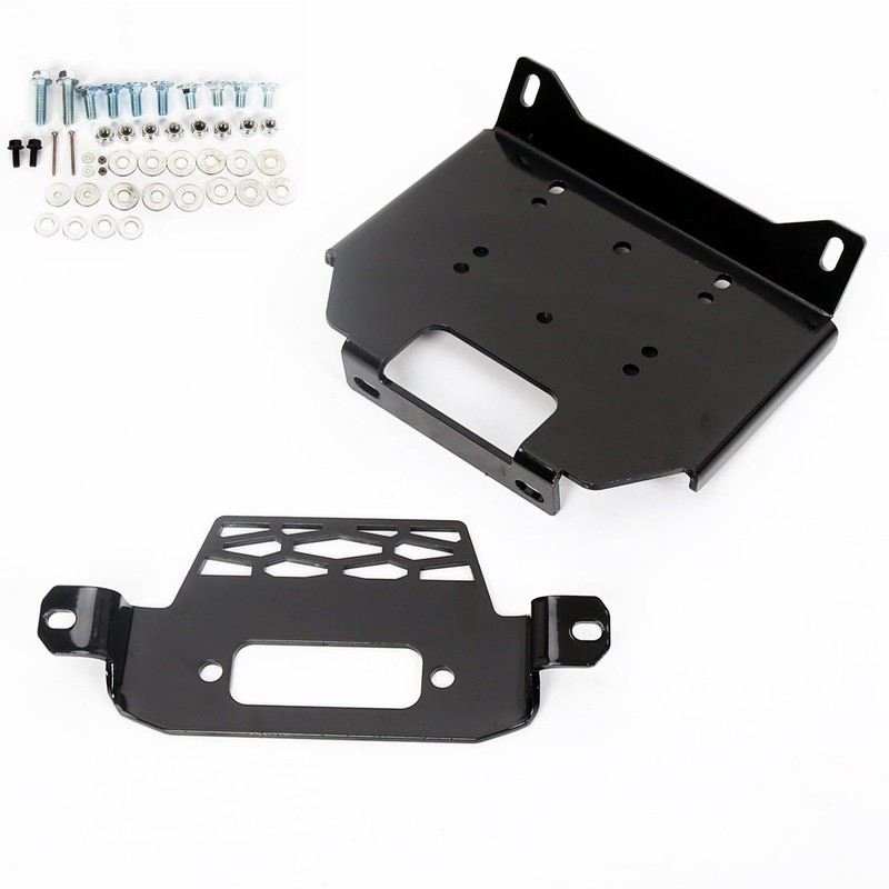 ECOTRIC Winch Mount Plate Bracket Kit Compatible with 2014-2019 Polaris