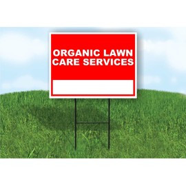 Organic Lawn Care Services Write On Me Red 18x24 in Single Sided Yard Road Sign w/Stand