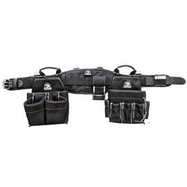 Gatorback Electricians Combo Deluxe Package (Ventilated Back Support Tool Belt Combo, Suspenders, Drill Holster, Gloves). Large 35"-39"