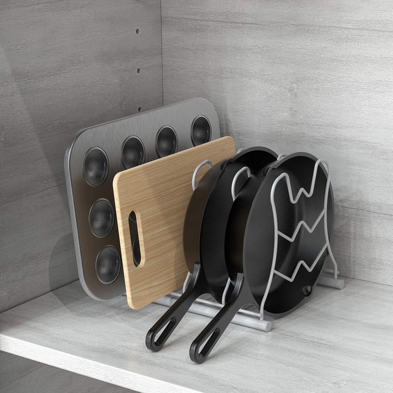 Deco Brothers Pan Organizer Rack for Kitchen Cabinet and Counter,