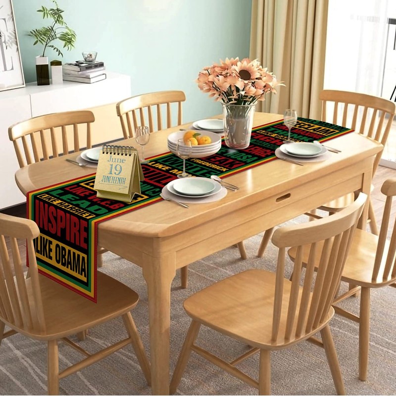 Nepnuser Juneteenth Table Runner Black History Month Kwanzaa African American