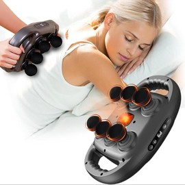 6-head Back Massager, 9-speed Adjustment Muscle Massager with Red Light Heating, Professional Muscle Massage Tool for Home & Travel, Christmas Gift
