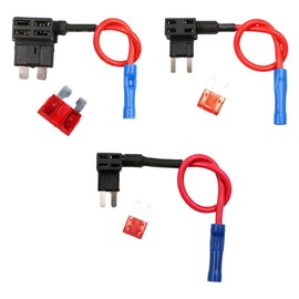 6-Pack Car Fuse Tap Set, Piggyback Fuse Connectors & Holders with 10A Mini Blade Fuses, Fuse Taps for Trucks, Cars & Boats (Medium, Small, Micro)