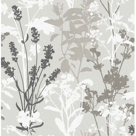 Meadow Grey Wild Flowers Wallpaper