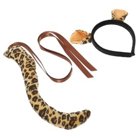 BESPORTBLE Leopard Costume Set Durable Leopard Ear Hairband with Tail for Dress Up Comfortable Clip Style Soft for Parties and Cosplay Events