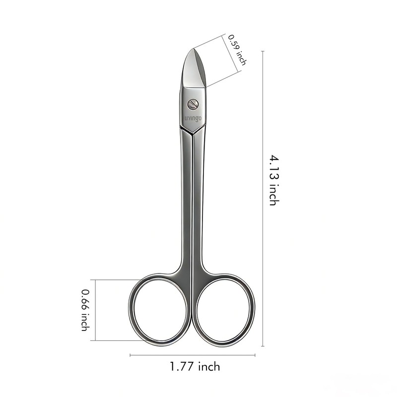 LIVINGO Professional Sharp Toenail Scissors - 4.25" Heavy Duty Small