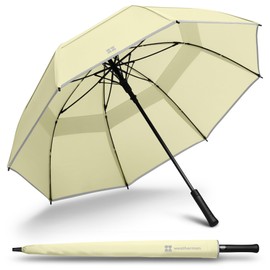 Weatherman Umbrella - Stick Umbrella - Windproof Umbrella Resists Up to 55 MPH Winds (Sunlit Butter)