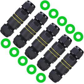 WUTUSENTU 5 Pack Junction Box Outdoor 2 Way Waterproof IP68 Electrical Cable Connector,M16 Wire Range(3.5-10mm),Suitable for Repair and Extend Power Cables