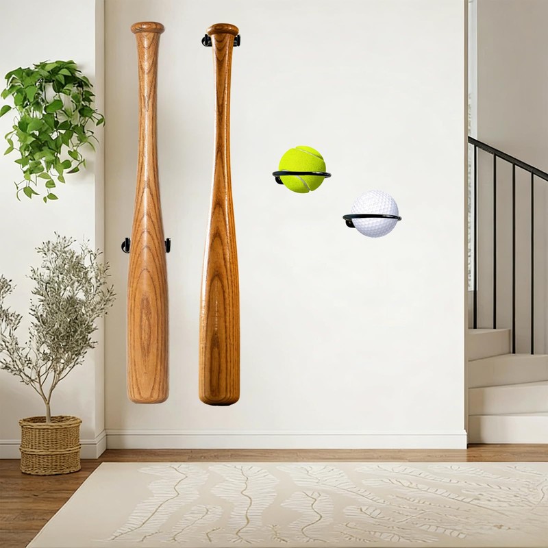 Ticway 1 Set Baseball Bat Wall Mount Metal Holder for