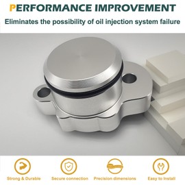 Upgrade OEM Oil Pump Plug Cover Kit Compatible with Yamaha PW50 1981-2024, Plug Cover,O-Ring, 2Pcs Mounting Bolts,Port Cap