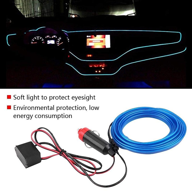 KIMISS DC 12V Car Panel Neon Lamp Strip Blue Cold