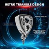 FATECIM Triangle Motorcycle LED Headlight Motorbike Hi/Lo Beam Headlamp Bottom