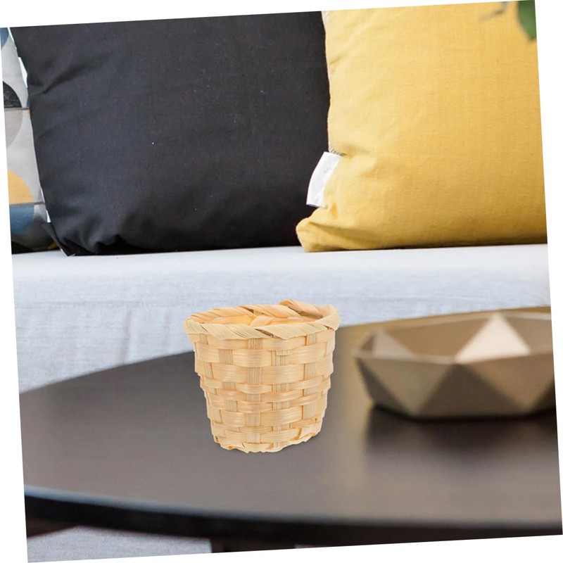 CIYODO 6 Pack Miniature Woven Baskets Handheld Flower Baskets for
