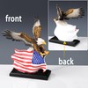 9'' Tall Bald Eagle with Outspread Wings Perching On Star