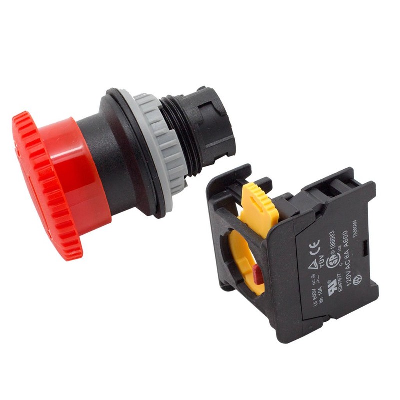 Alpinetech LMB30 Red 30mm 1NC Emergency Stop Push Button Switch