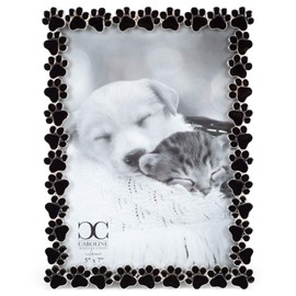 Roman 19237 Caroline Collection Black Frame with Paw Print, Holds 5 x 7-inch Photo, 7.75-inch High