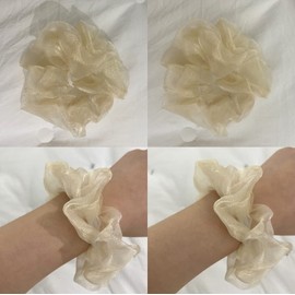 [LAMINGKI] Mingkipuff Sheer Aesthetic Hair Tie Scrunchies for That Girl (Silver)