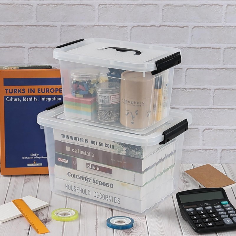 Aninhao 12 Quart & 6 Quart Clear Plastic Storage Bins,