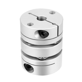 TOP-VIGOR 2 Diaphragm Flexible Coupling 10mm to 14mm, D32xL40mm Aluminum Alloy Clamp Tight Motor Shaft Joint Shaft Coupling Joint Connector
