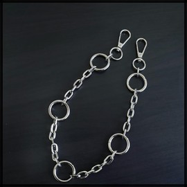 White Fang AZ184 Wallet Chain, Skull, Stylish, Fall Prevention, Lock, Key Ring, Men's, Women's,, Silver