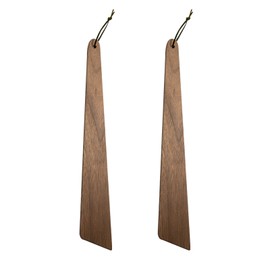 Huakaile 2 Pieces 12" Teak Wood Spatula Set, Flat Wooden Spatula Turner, Small Wood Egg Flipper Utensils Cookware for Cooking Sourdough Serving Scraping Stirring