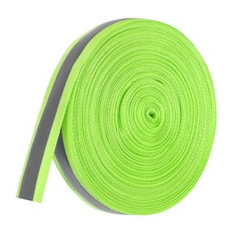 PATIKIL Reflective Tape Strips 20mm x 22yds High Visibility Reflective Tape Sewing DIY Warning Safety Fabric Webbing for Clothing Raincoat Fluorescent Green