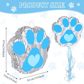 Dog Paw Piñata Small Dog Paw Piñata Themed Birthday Party Supplies Blue Puppy Paw It's Party Woof Themed for Girls Boy Baby Shower